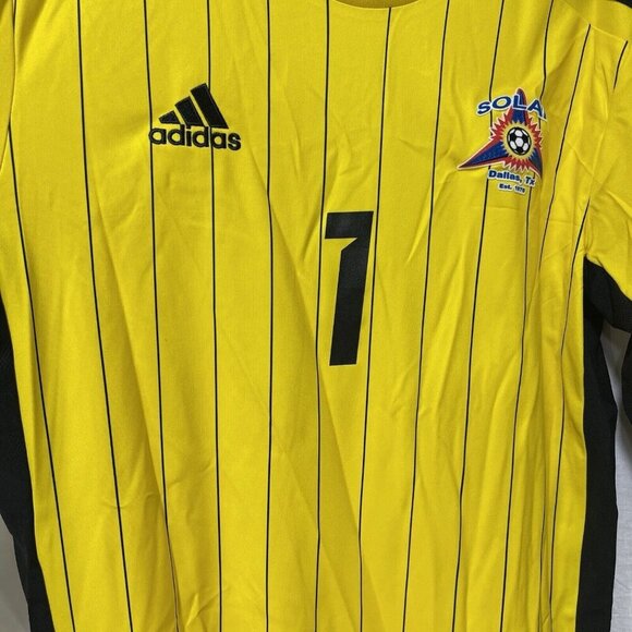 Adidas Adult Medium Climalite Goalkeeper Solar Soccer Jersey Aeroready Yellow #1 - Picture 3 of 5